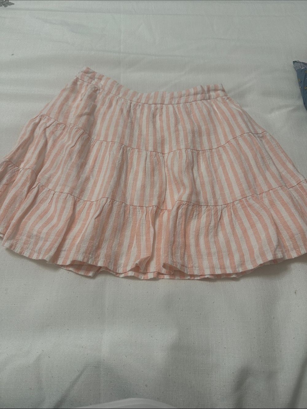 GB girls Pink and White Striped Tiered Skirt
